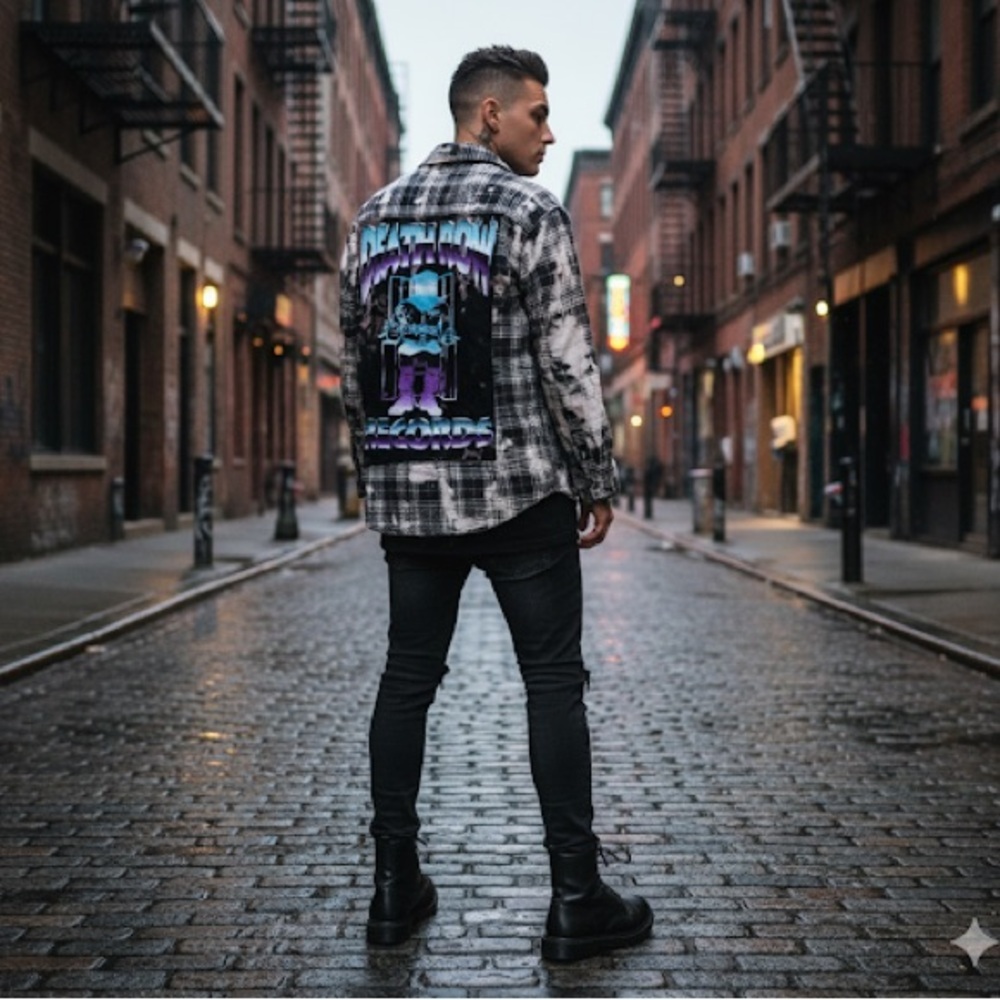 DEAD ROW RECORDS URBNVTG REWORKED FLANNEL SHIRT SIZE Small